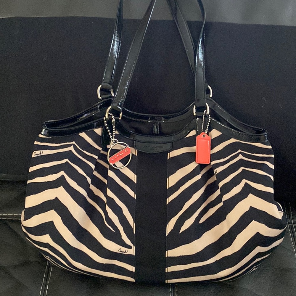 COPY - Coach Purse Tan Zebra Print